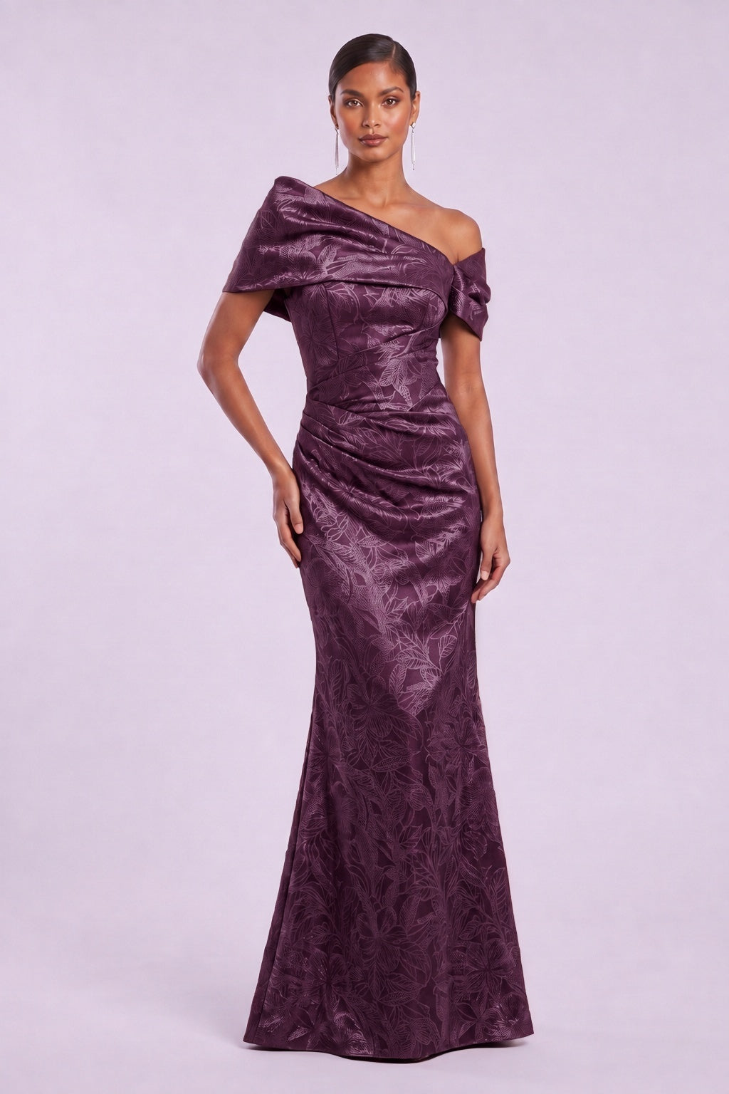 Sheath-Column Floor Length Jacquard Mother of the Bride Dress CM0487