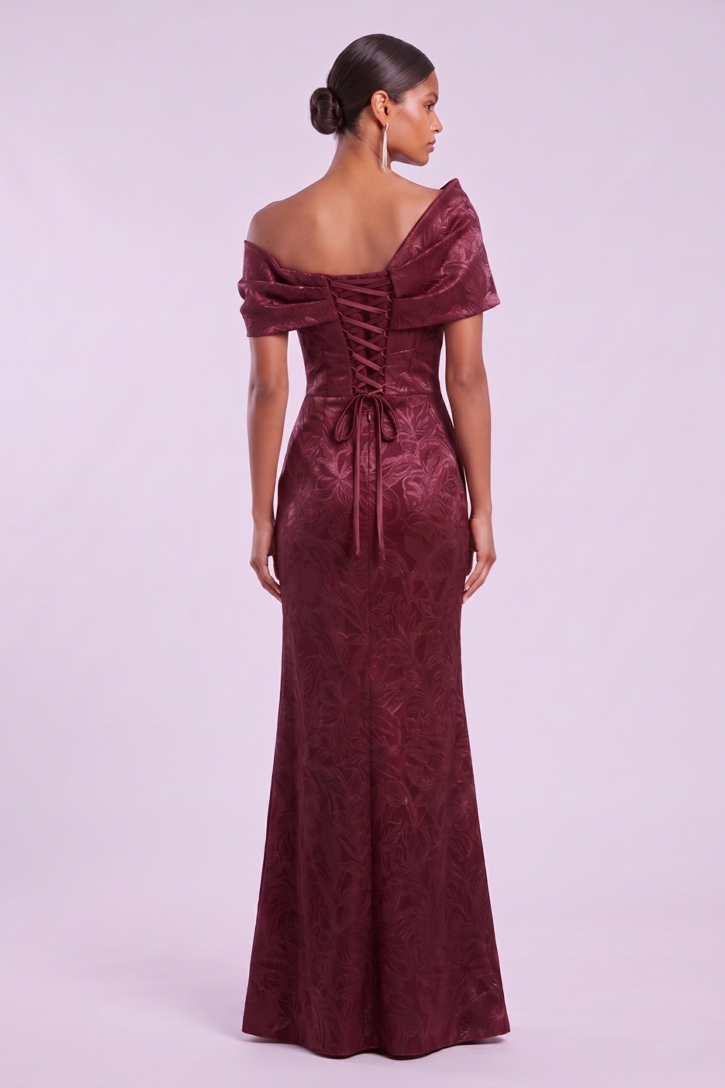 Sheath-Column Floor Length Jacquard Mother of the Bride Dress CM0487