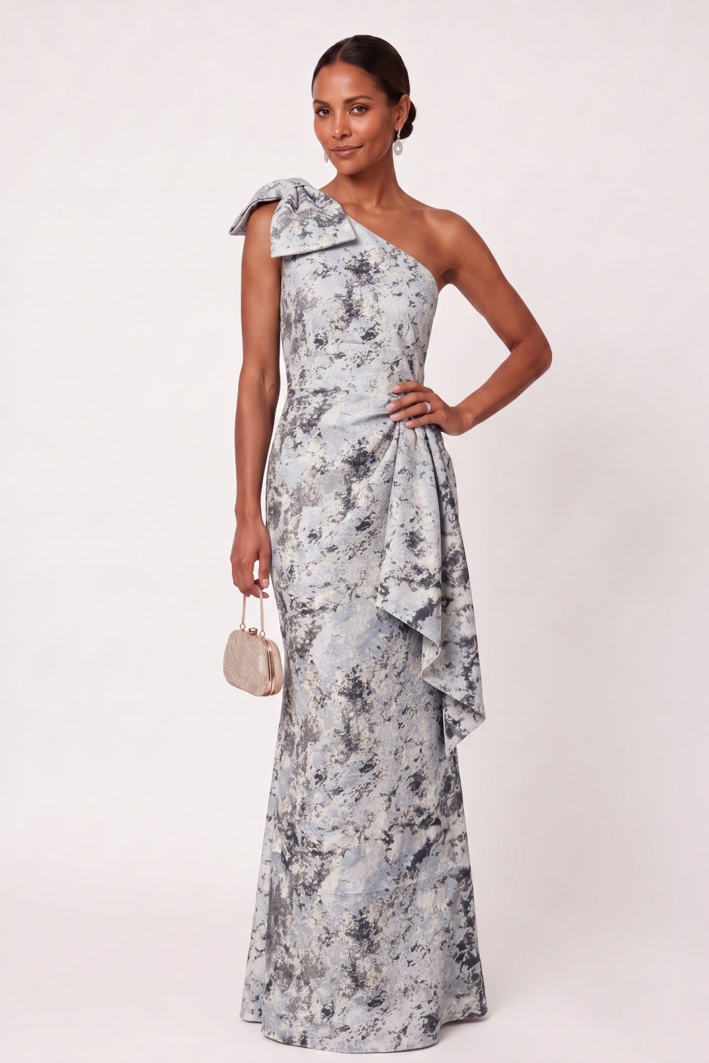 Sheath-Column Floor Length Jacquard Mother of the Bride Dress CM0489
