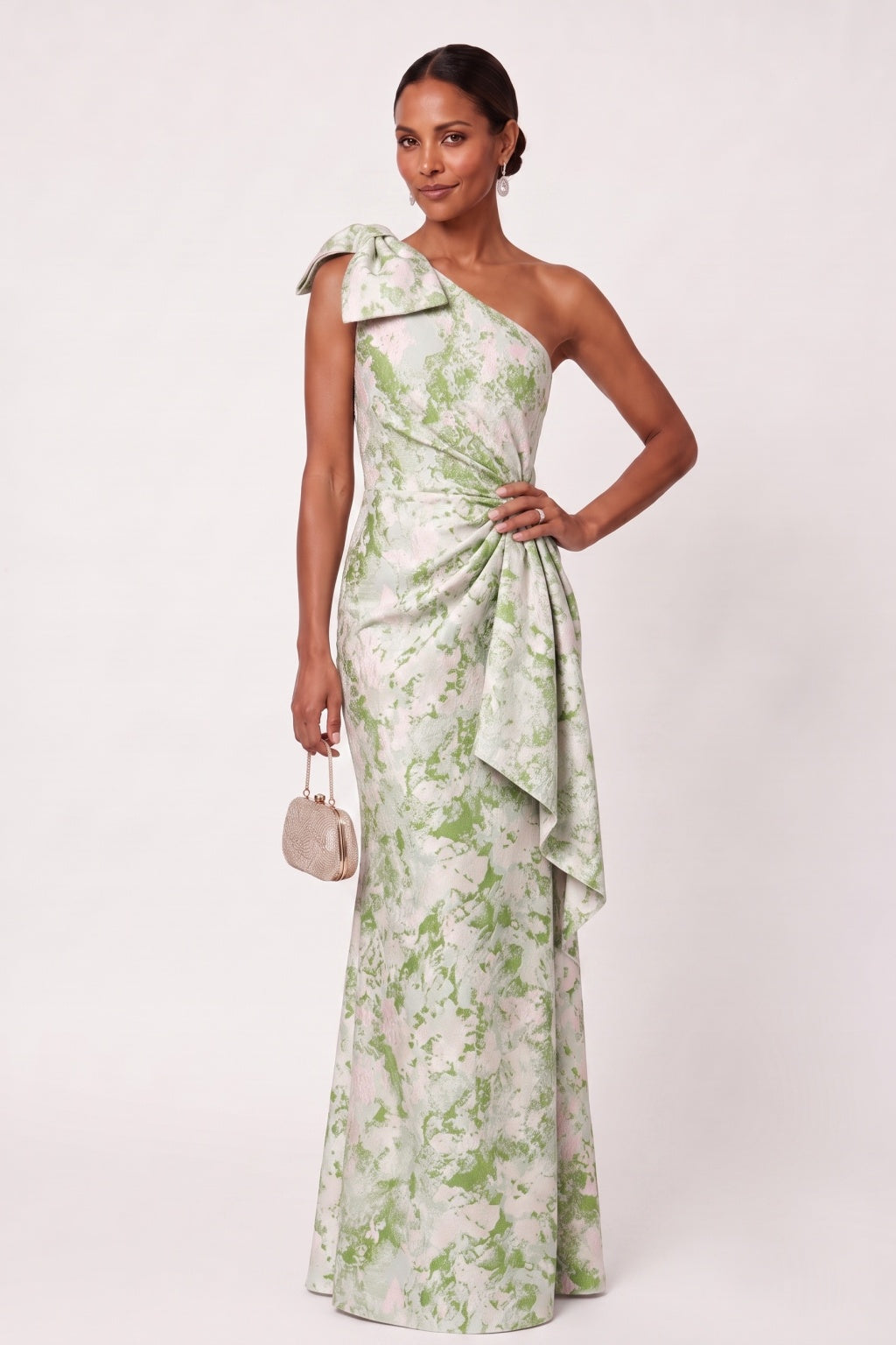 Sheath-Column Floor Length Jacquard Mother of the Bride Dress CM0489