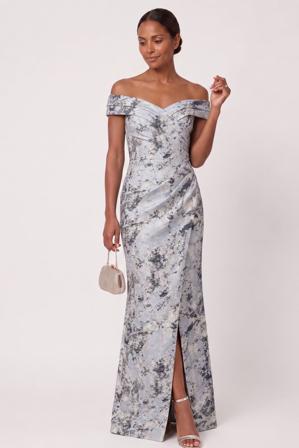 Sheath-Column Floor Length Jacquard Mother of the Bride Dress CM0490