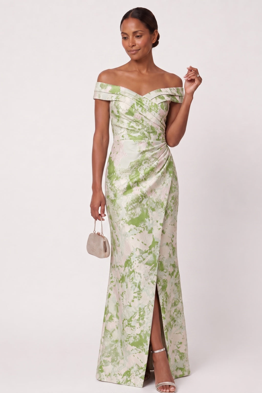 Sheath-Column Floor Length Jacquard Mother of the Bride Dress CM0490
