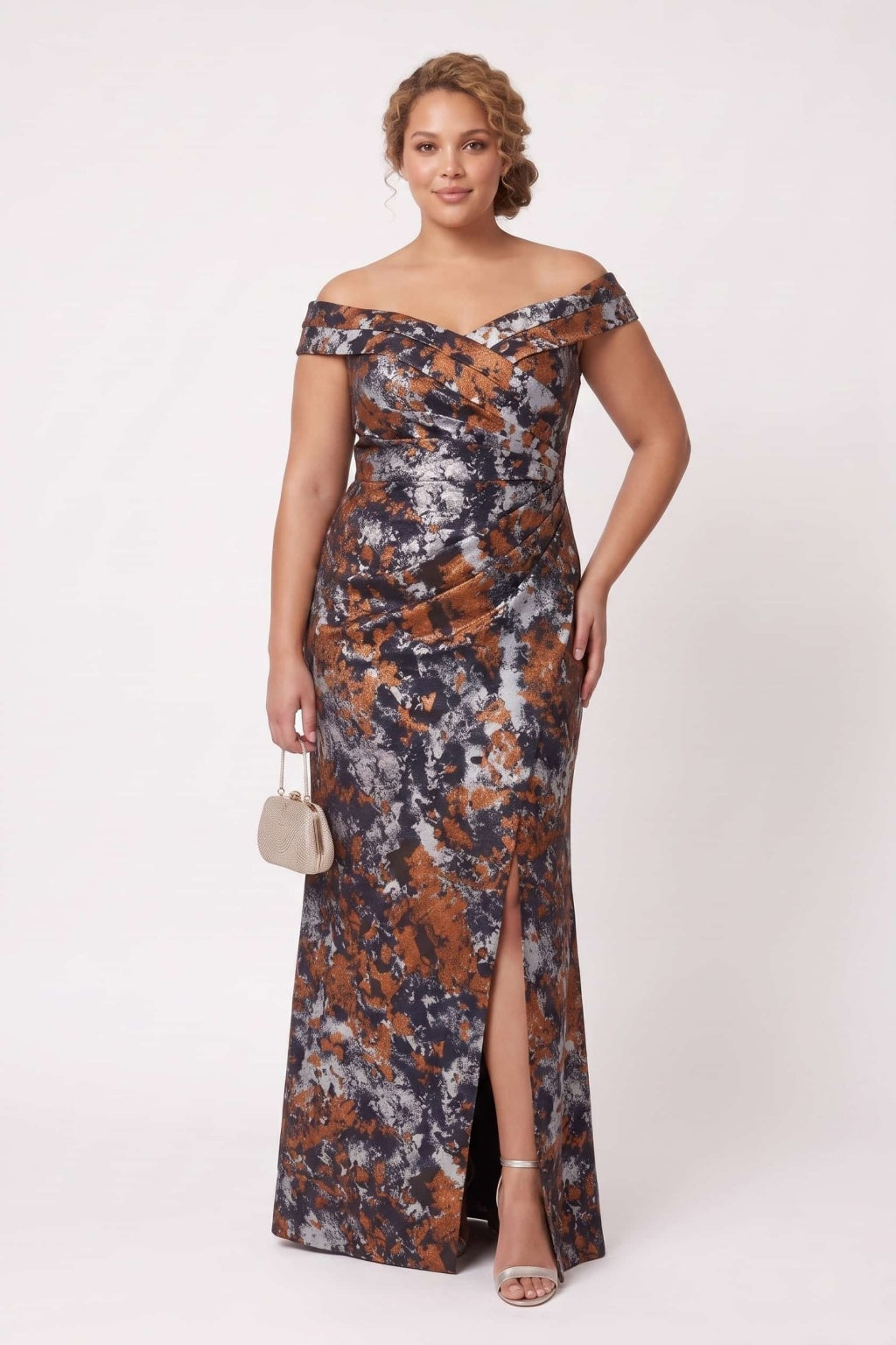 Sheath-Column Floor Length Jacquard Mother of the Bride Dress CM0490