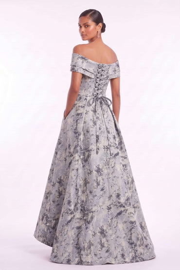 A-Line High-Low Jacquard Mother of the Bride Dress CM0493
