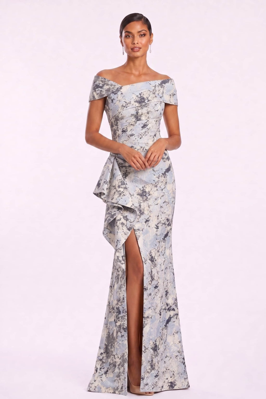 Sheath-Column Floor Length Jacquard Mother of the Bride Dress CM0494