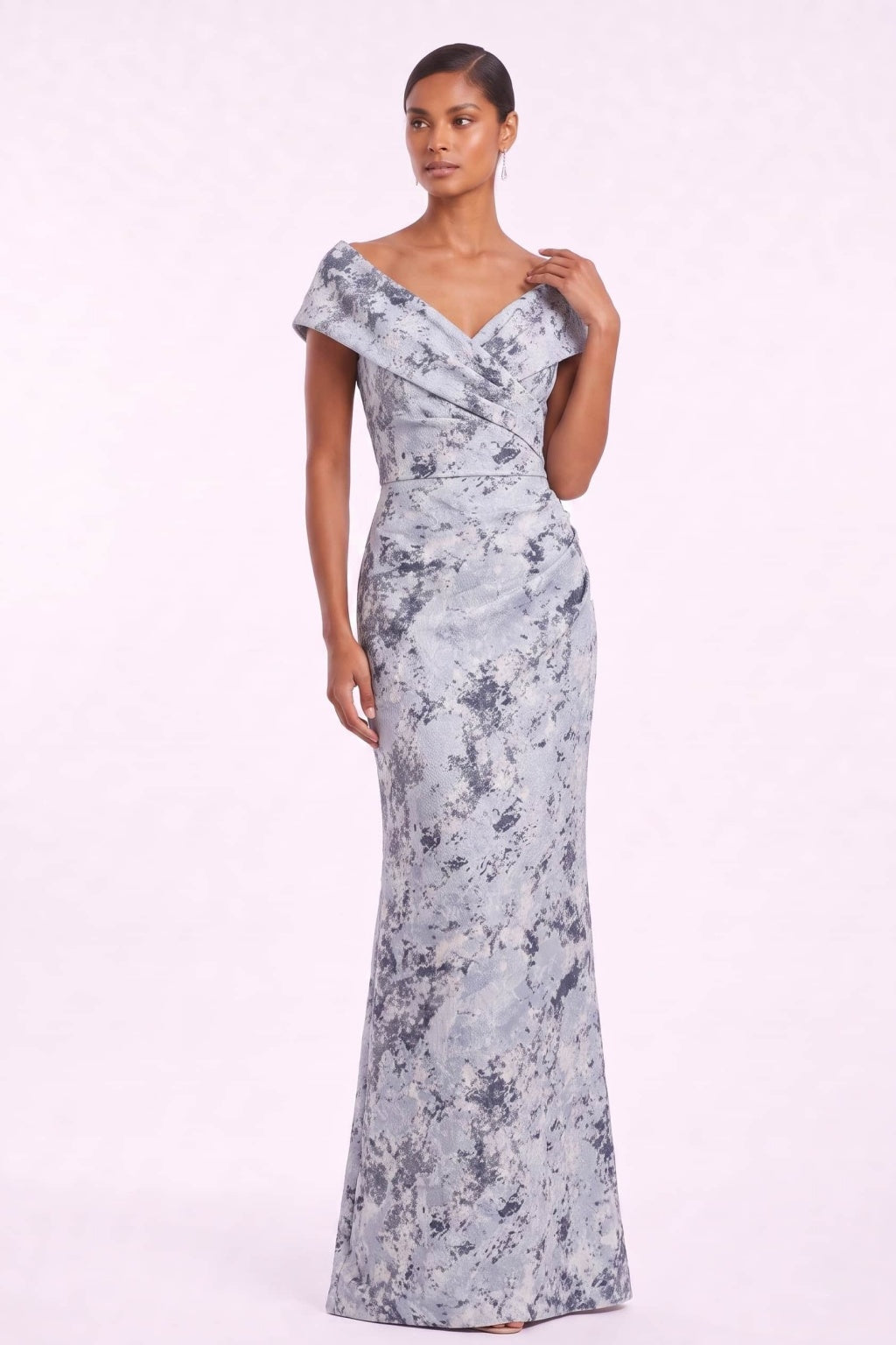Sheath-Column Floor Length Jacquard Mother of the Bride Dress CM0495