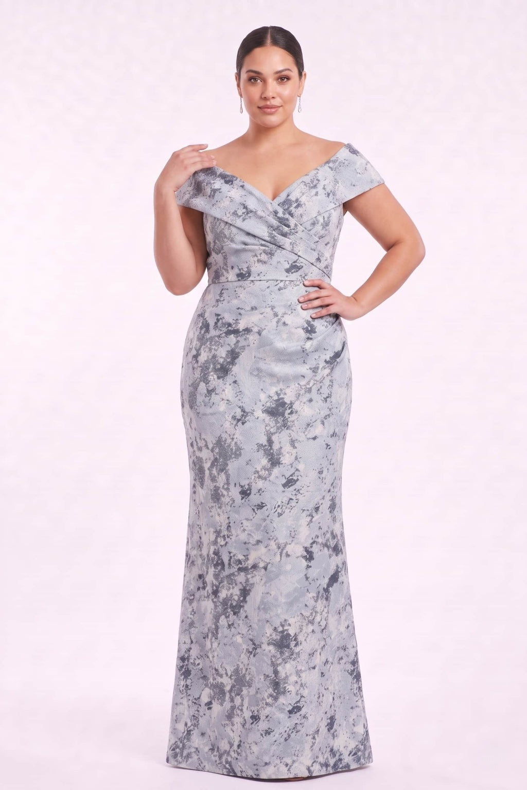 Sheath-Column Floor Length Jacquard Mother of the Bride Dress CM0495