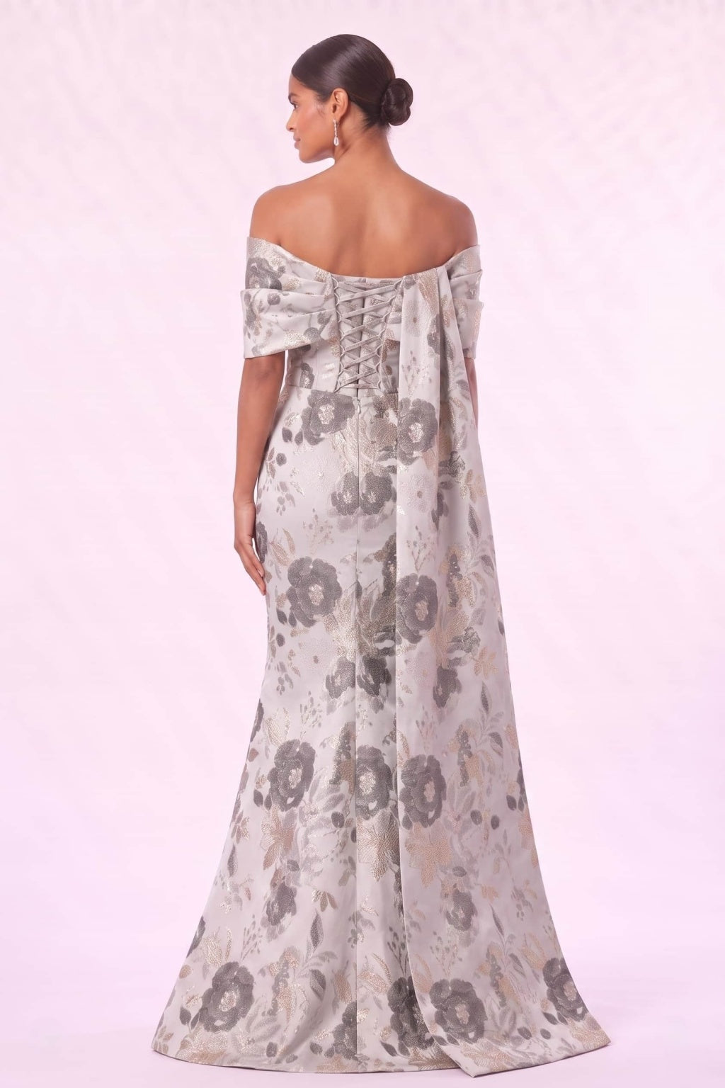 Trumpet-Mermaid Floor Length Jacquard Mother of the Bride Dress CM0497