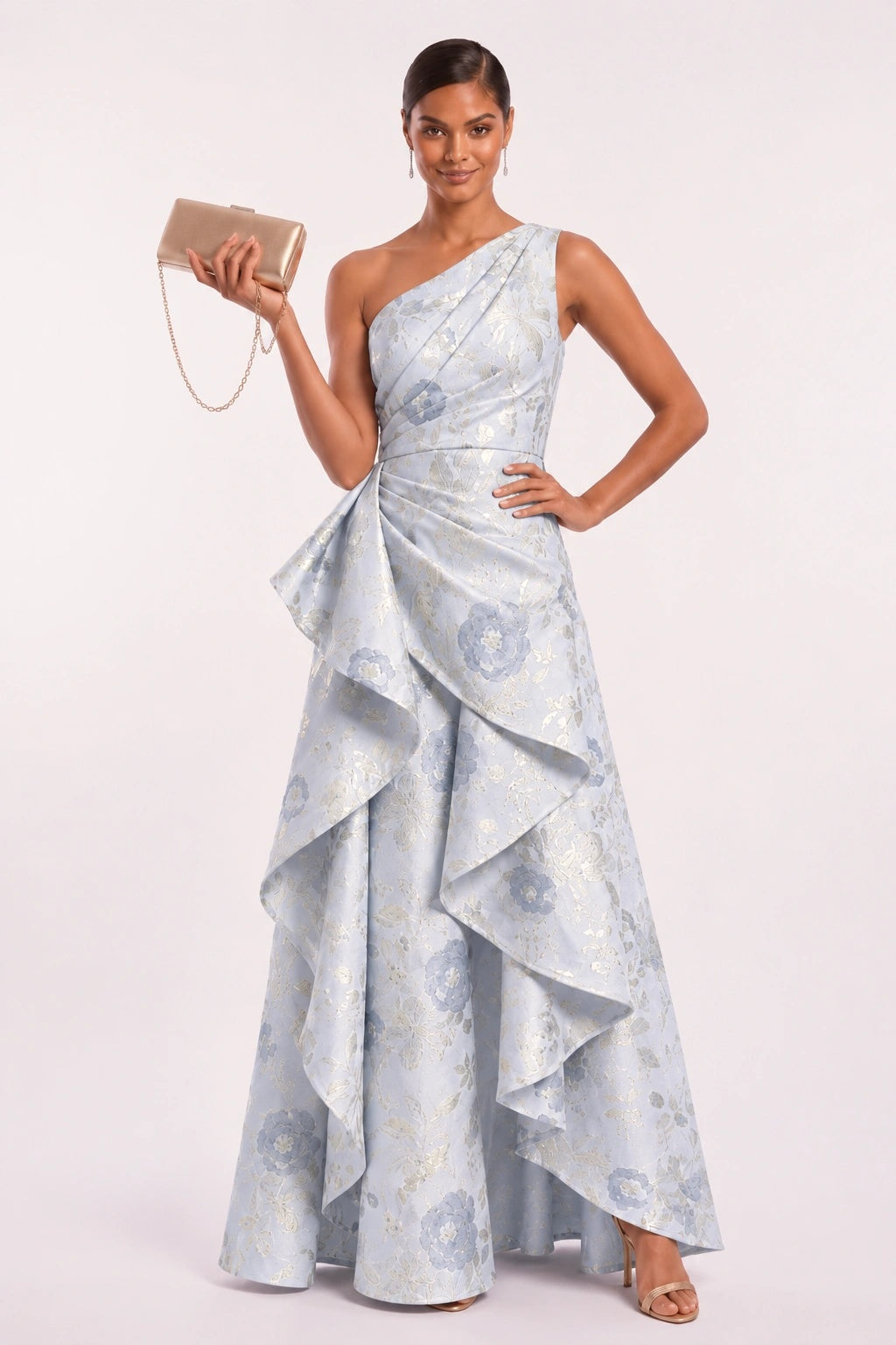 A-Line Floor Length Jacquard Mother of the Bride Dress CM0498