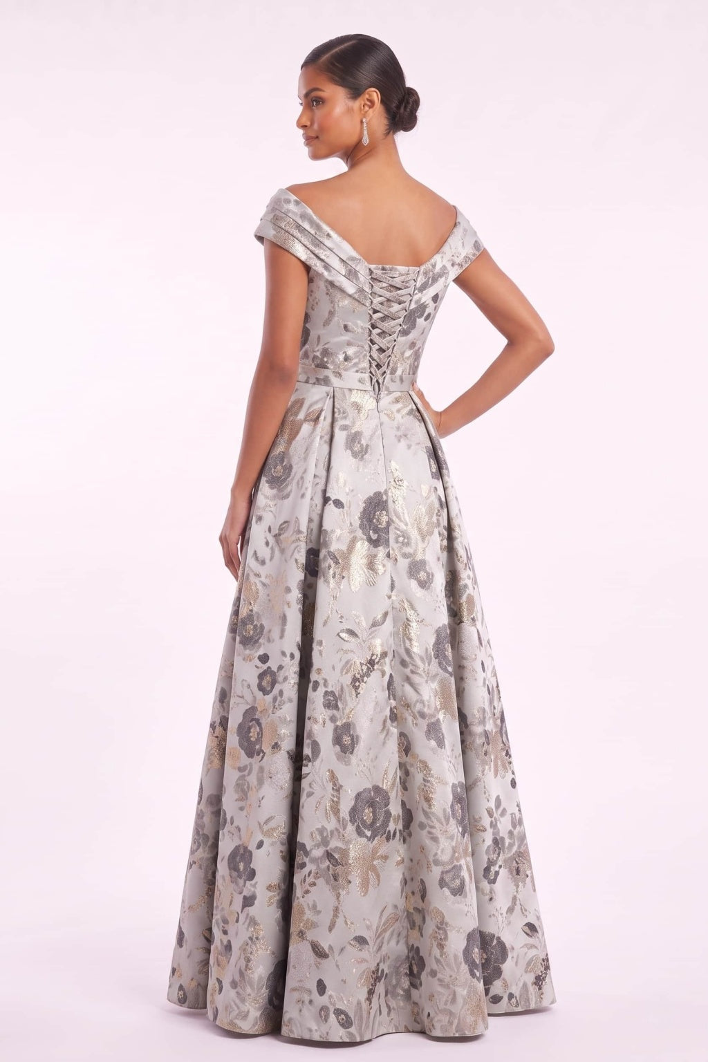 A-Line Floor Length Jacquard Mother of the Bride Dress CM0499
