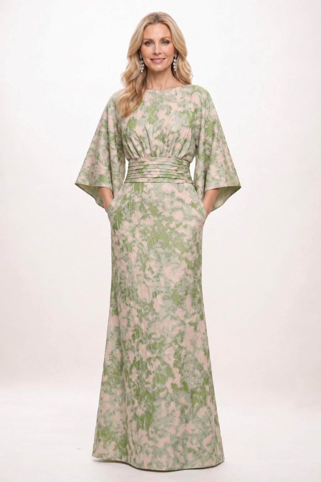Sheath-Column Floor Length Jacquard Mother of the Bride Dress CM0501