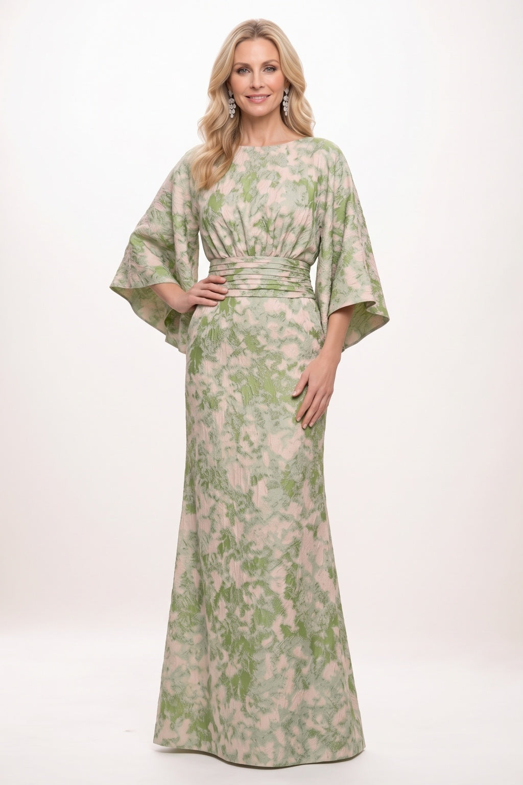 Sheath-Column Floor Length Jacquard Mother of the Bride Dress CM0501