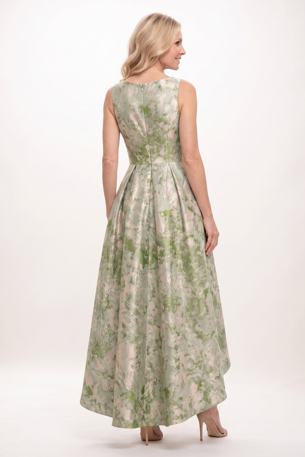 A-Line High-Low Jacquard Mother of the Bride Dress CM0502