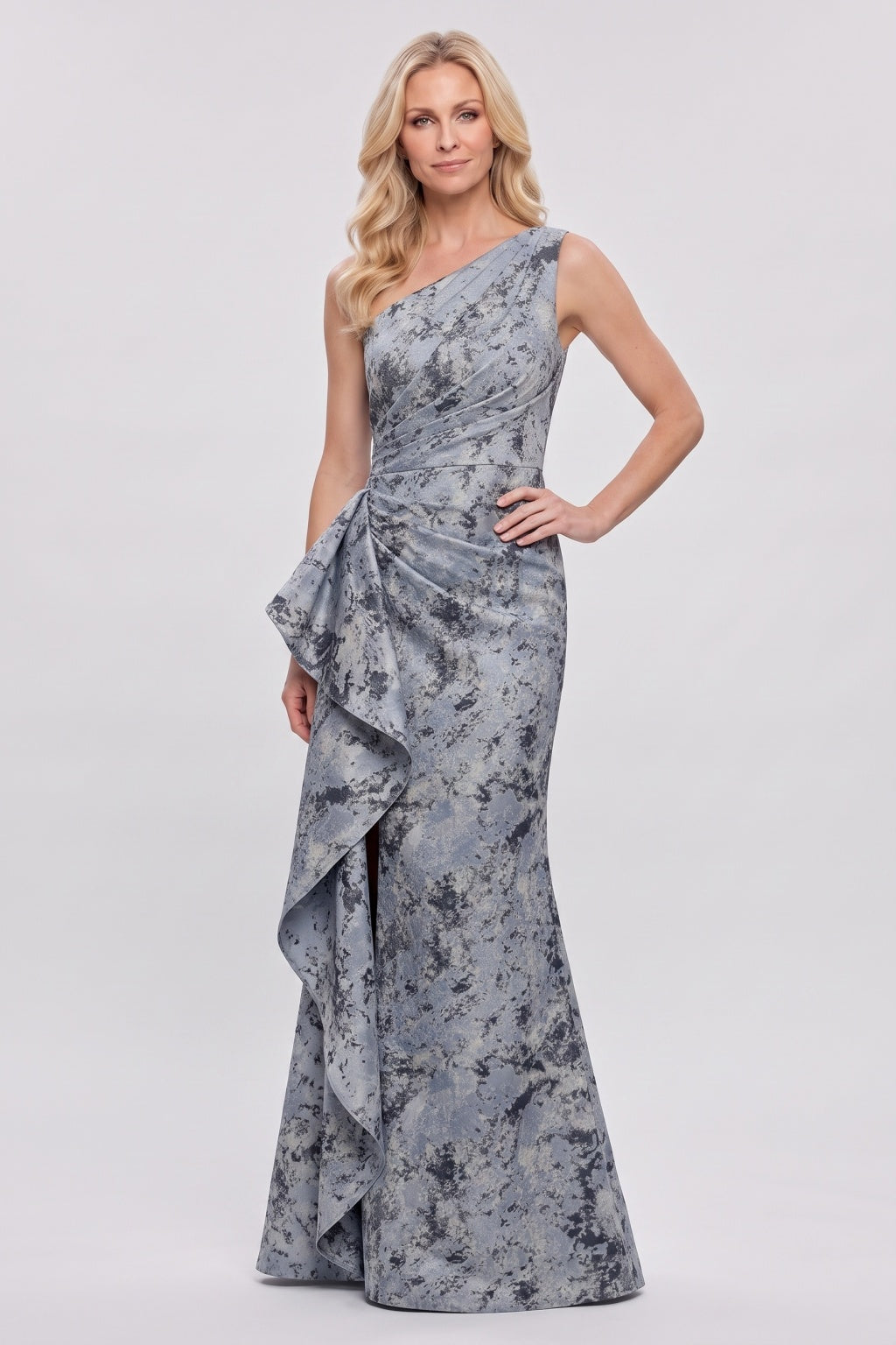 Trumpet-Mermaid Floor Length Jacquard Mother of the Bride Dress CM0504