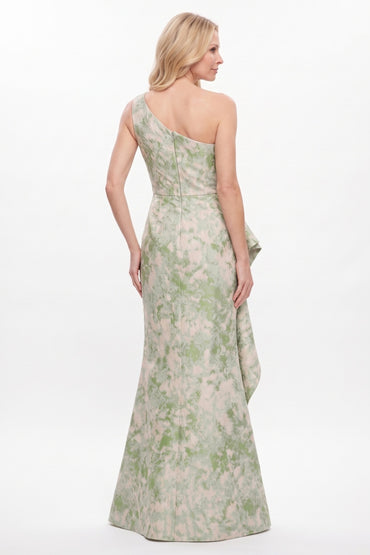 Trumpet-Mermaid Floor Length Jacquard Mother of the Bride Dress CM0504 - Green - COCOMELODY