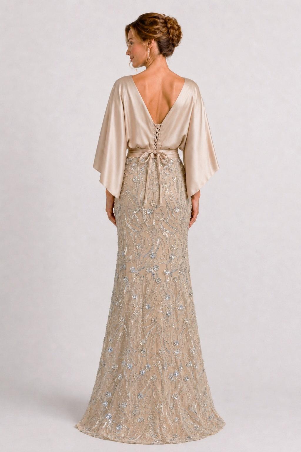 Trumpet-Mermaid Floor Length Stretch Satin Mother of the Bride Dress CM0505