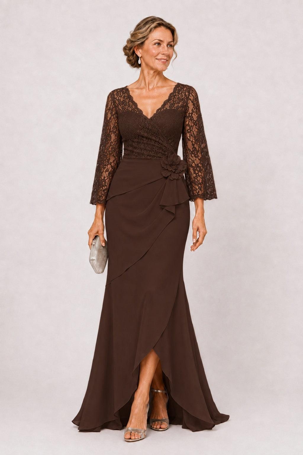 Trumpet-Mermaid Floor Length Chiffon Mother of the Bride Dress CM0507