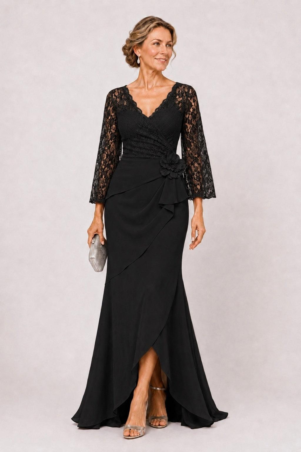 Trumpet-Mermaid Floor Length Chiffon Mother of the Bride Dress CM0507