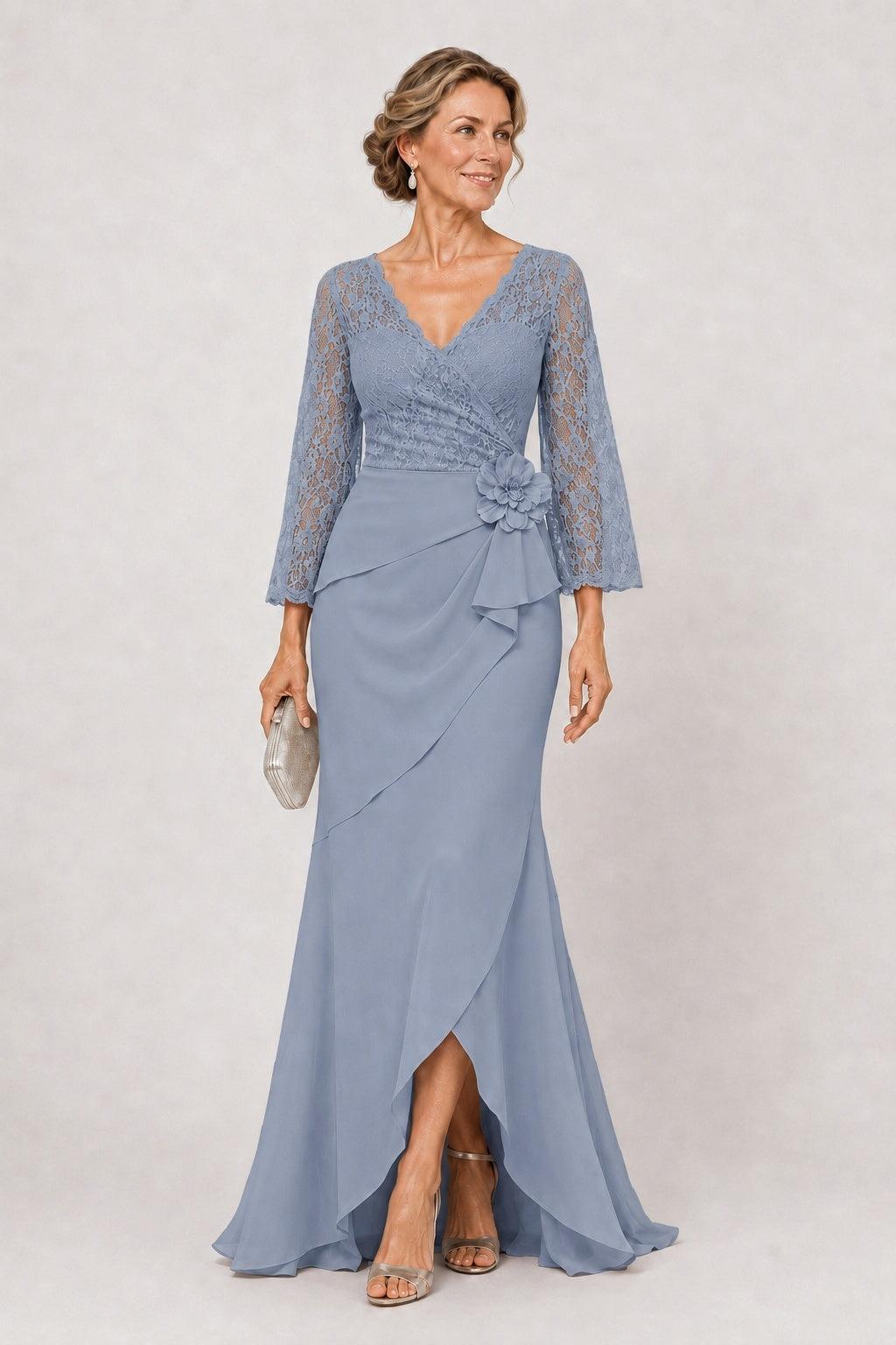 Trumpet-Mermaid Floor Length Chiffon Mother of the Bride Dress CM0507