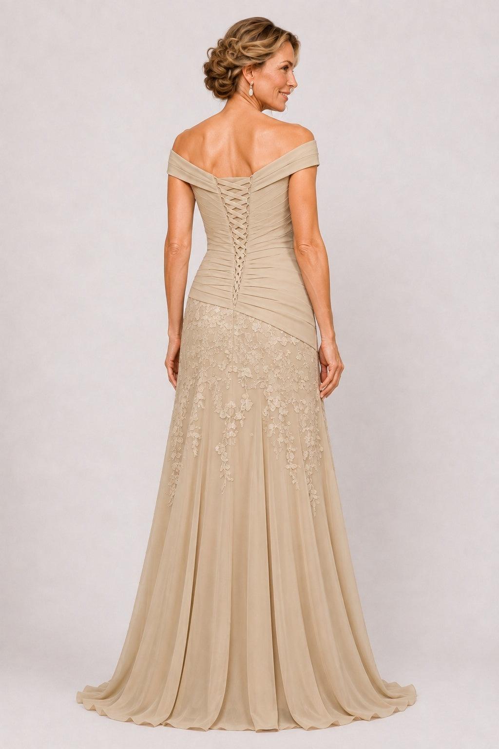A-Line Floor Length Chiffon Mother of the Bride Dress CM0508