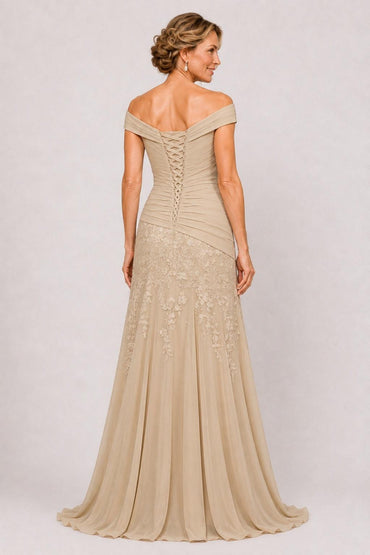 A-Line Floor Length Chiffon Mother of the Bride Dress CM0508