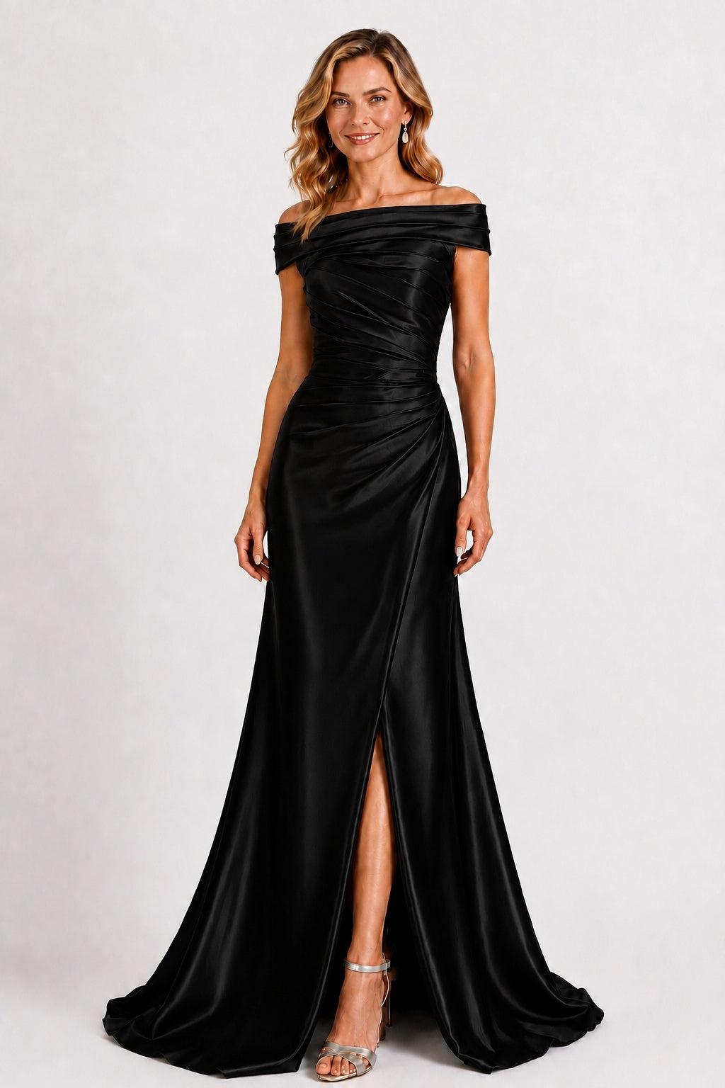 A-Line Floor Length Satin Mother of the Bride Dress CM0509