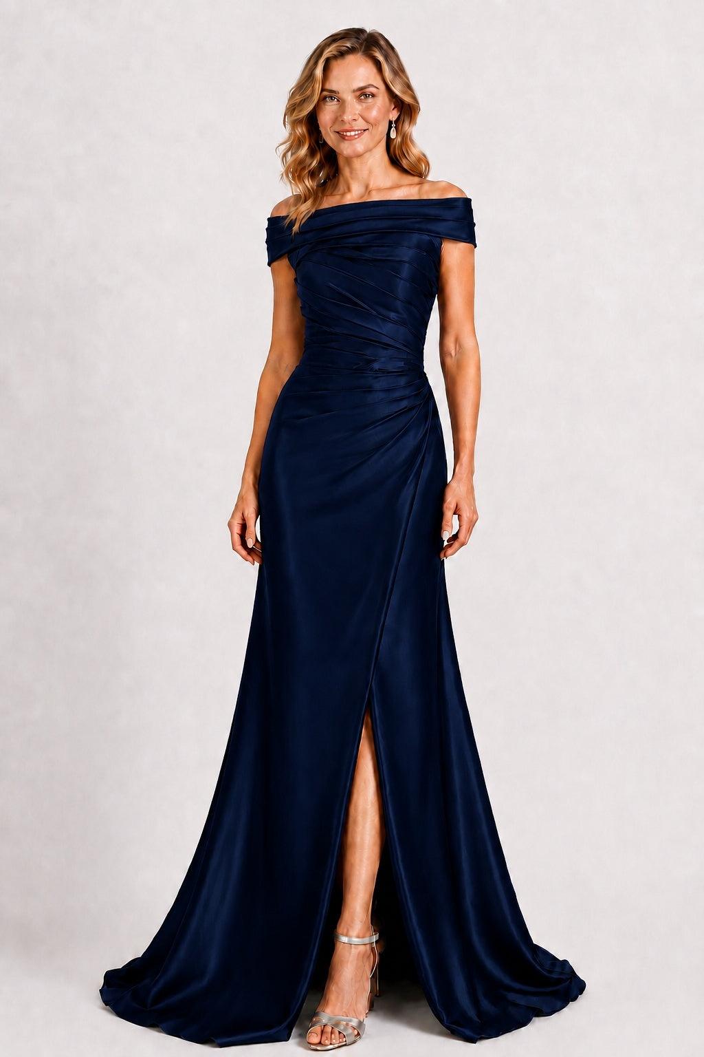 A-Line Floor Length Satin Mother of the Bride Dress CM0509
