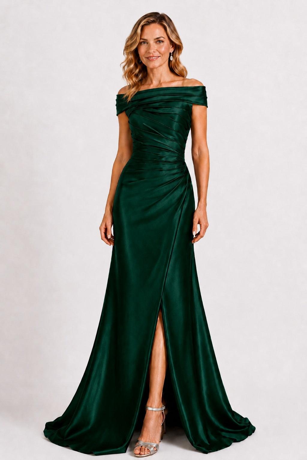 A-Line Floor Length Satin Mother of the Bride Dress CM0509