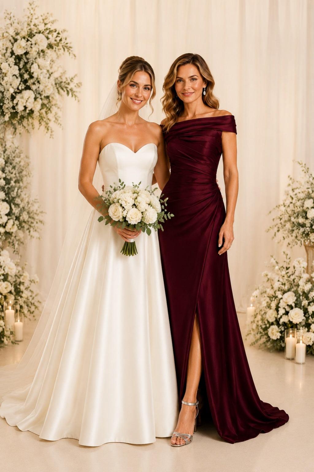 A-Line Floor Length Satin Mother of the Bride Dress CM0509