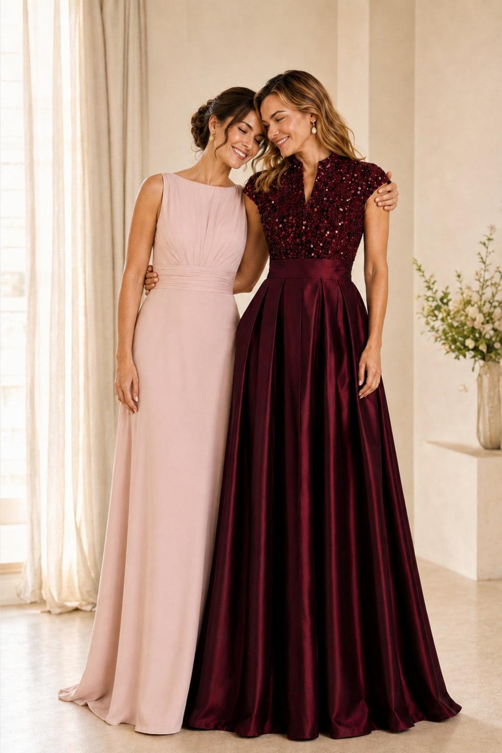 A-Line Floor Length Satin Mother of the Bride Dress CM0510