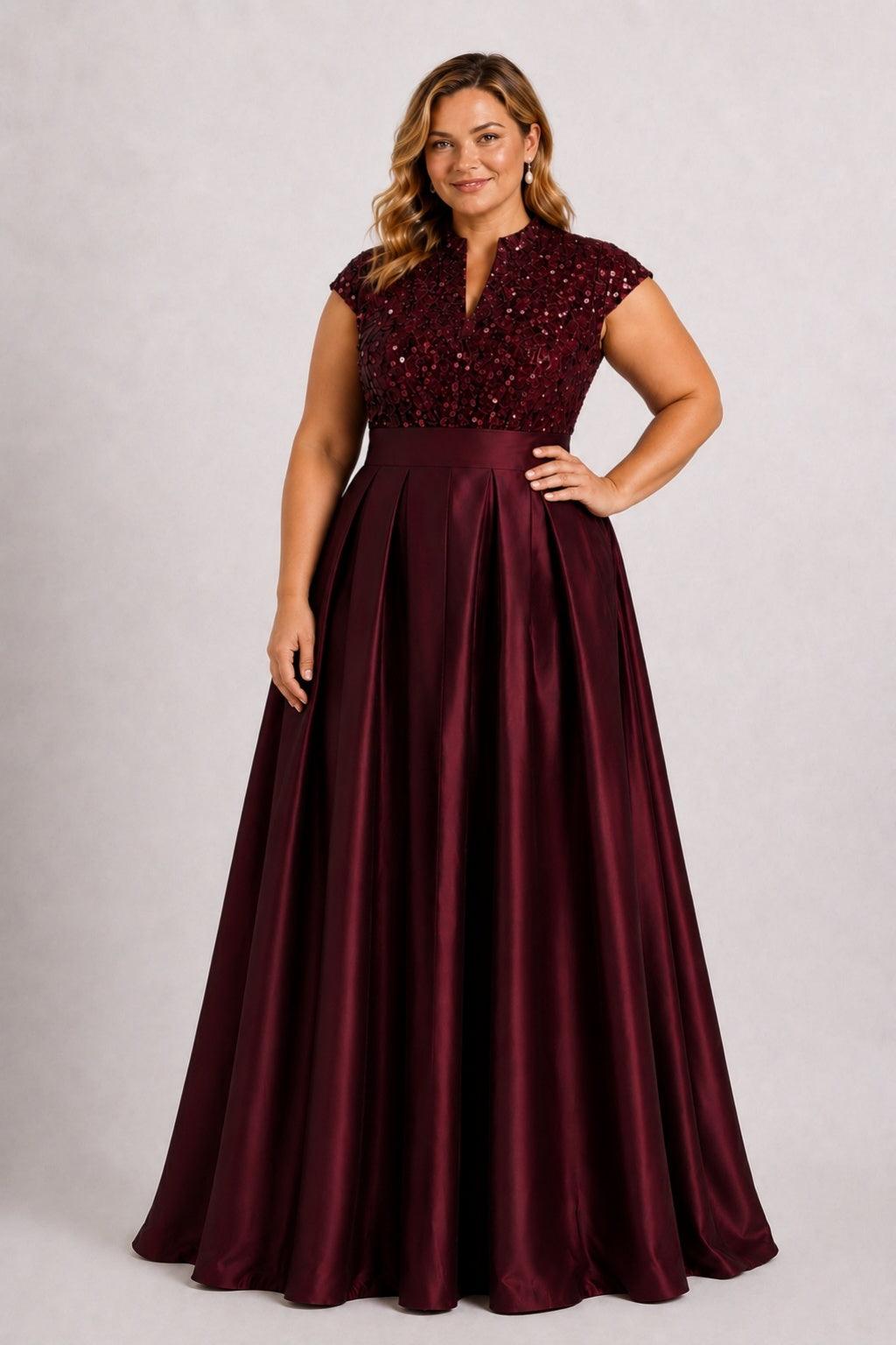 A-Line Floor Length Satin Mother of the Bride Dress CM0510