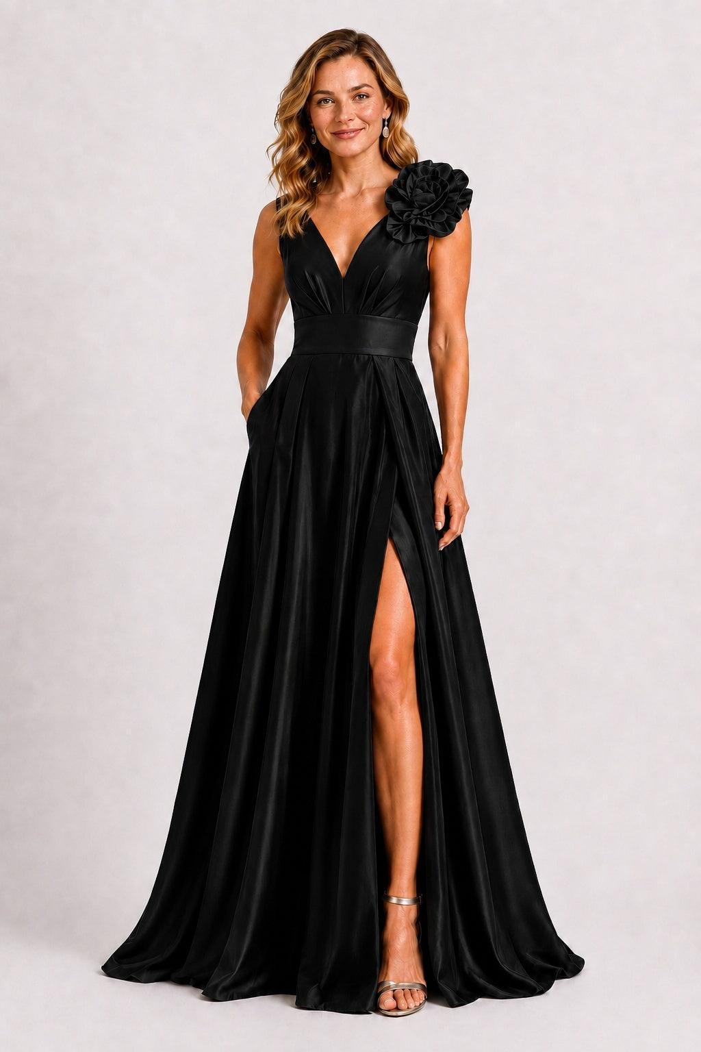 A-Line Floor Length Satin Mother of the Bride Dress CM0511