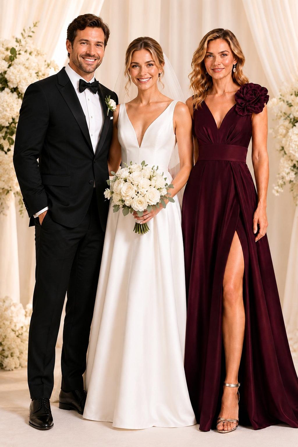 A-Line Floor Length Satin Mother of the Bride Dress CM0511