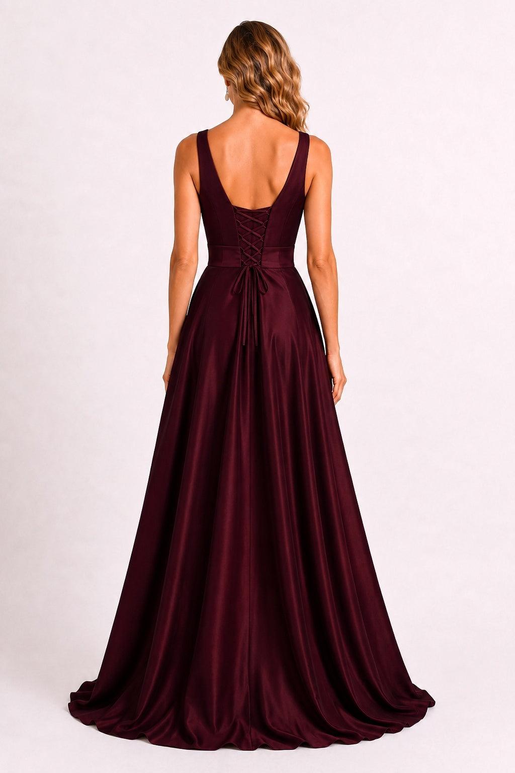 A-Line Floor Length Satin Mother of the Bride Dress CM0511