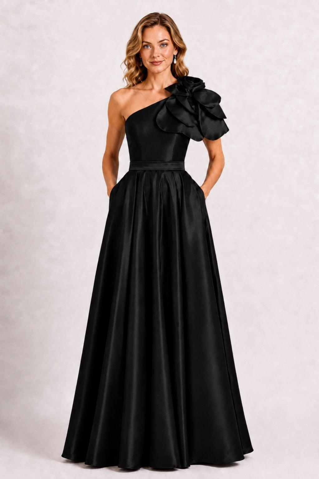 A-Line Floor Length Satin Mother of the Bride Dress CM0512
