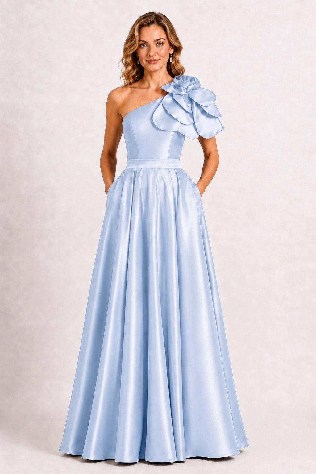 A-Line Floor Length Satin Mother of the Bride Dress CM0512