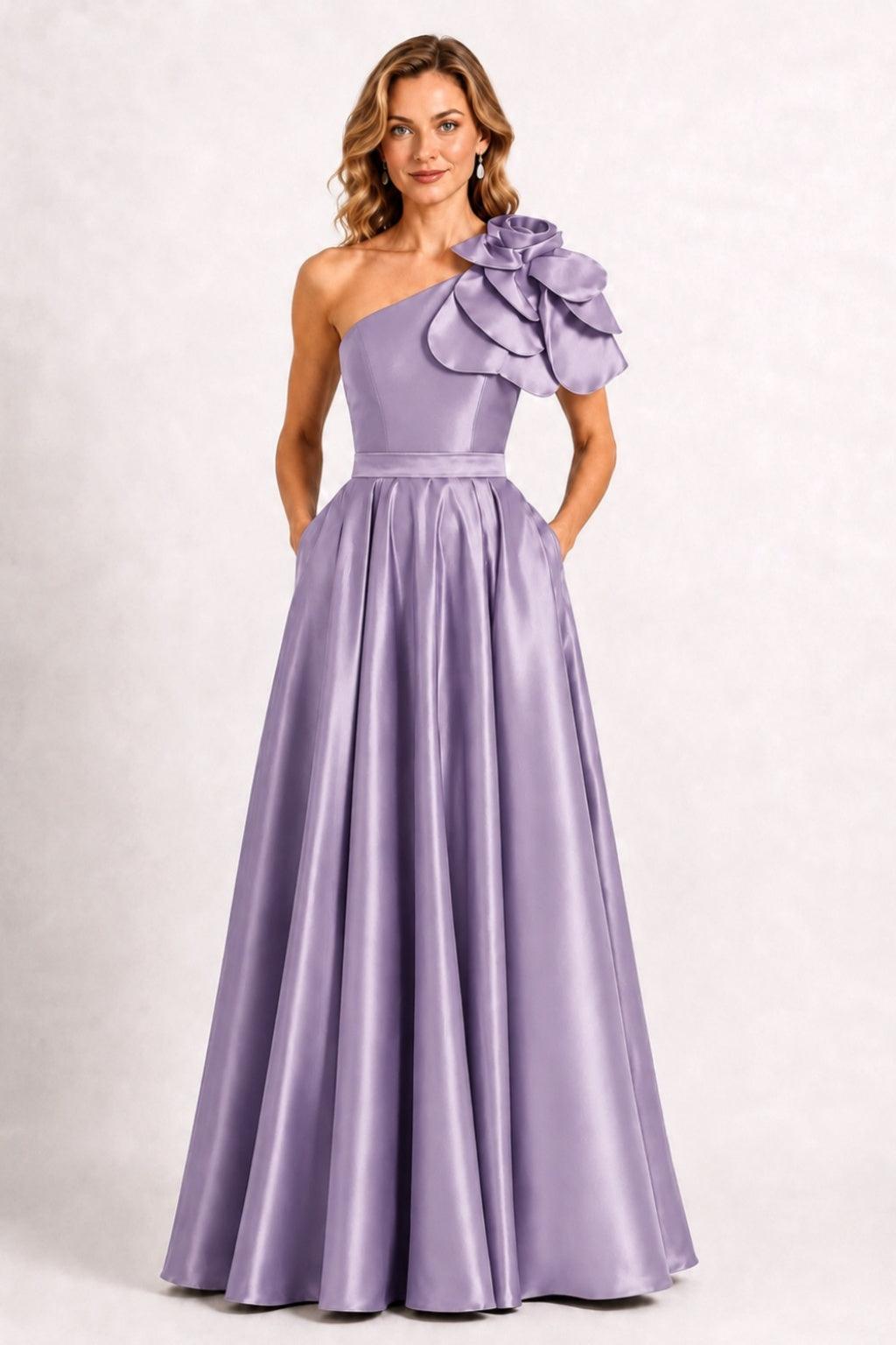 A-Line Floor Length Satin Mother of the Bride Dress CM0512
