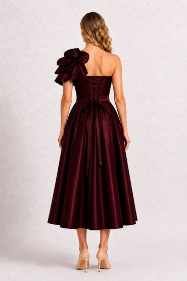 A-Line Tea Length Satin Mother of the Bride Dress CM0514