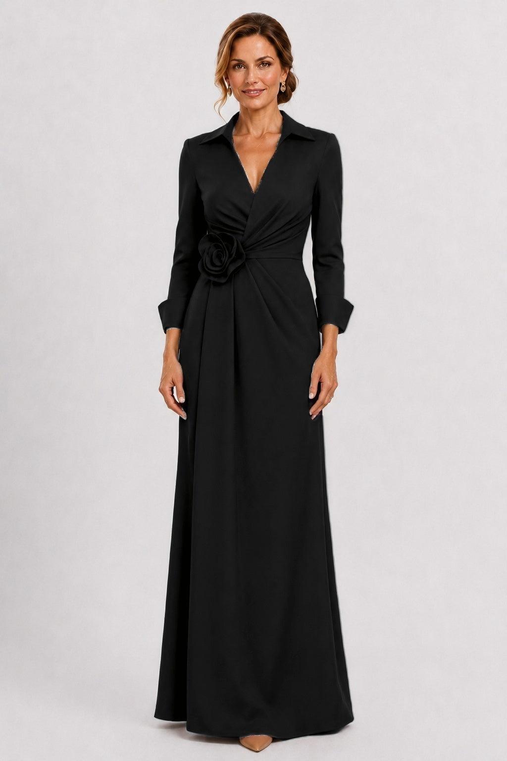Sheath-Column Floor Length Stretch Satin Mother of the Bride Dress CM0515
