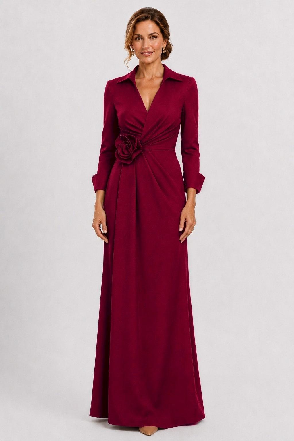 Sheath-Column Floor Length Stretch Satin Mother of the Bride Dress CM0515
