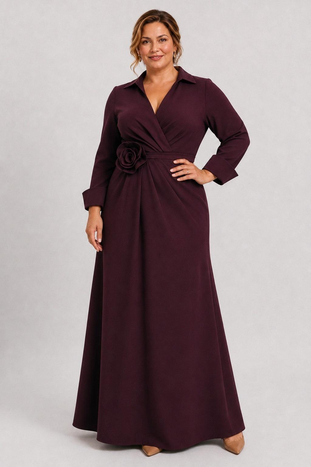 Sheath-Column Floor Length Stretch Satin Mother of the Bride Dress CM0515