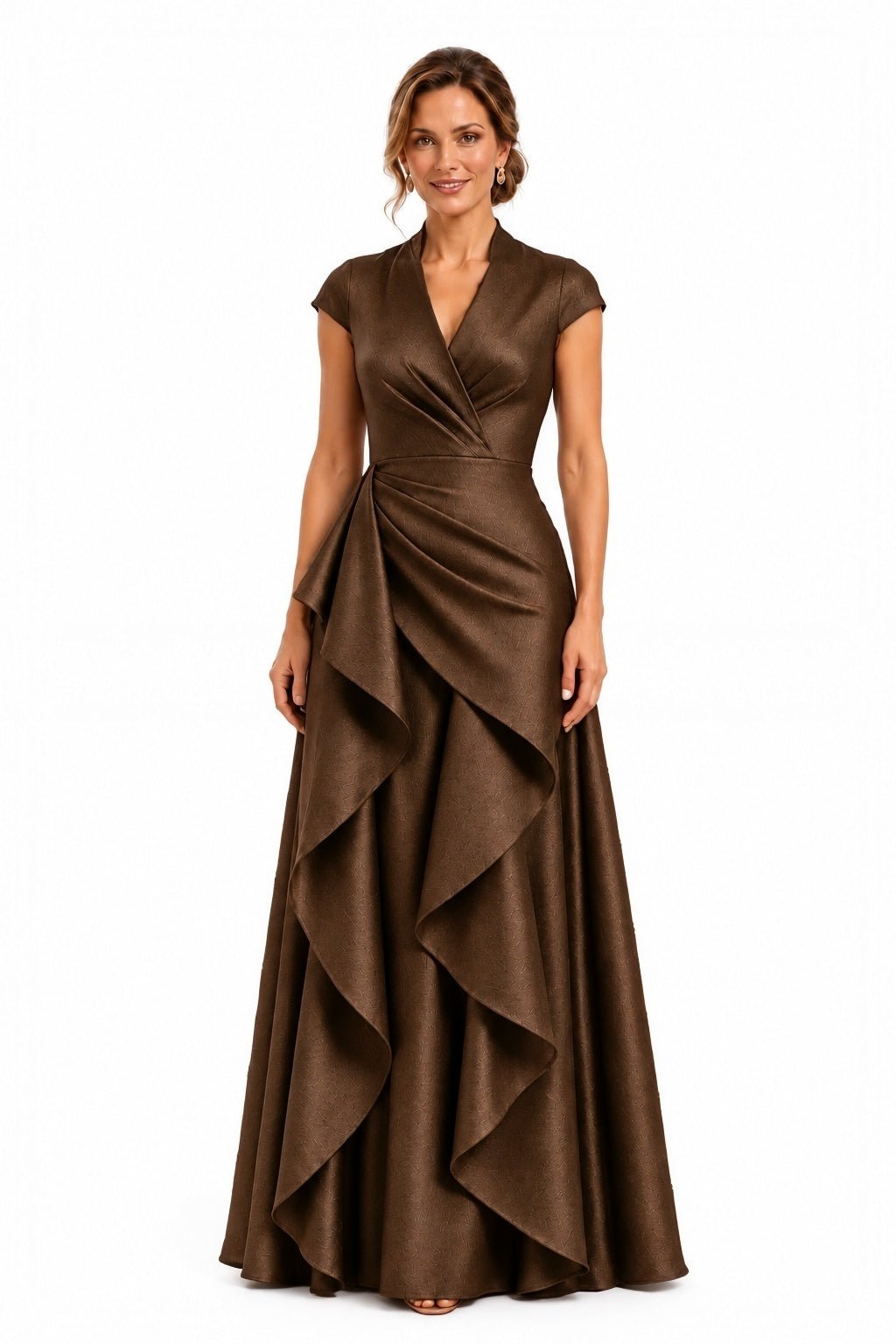 A-Line Floor Length Polyester Mother of the Bride Dress CM0516
