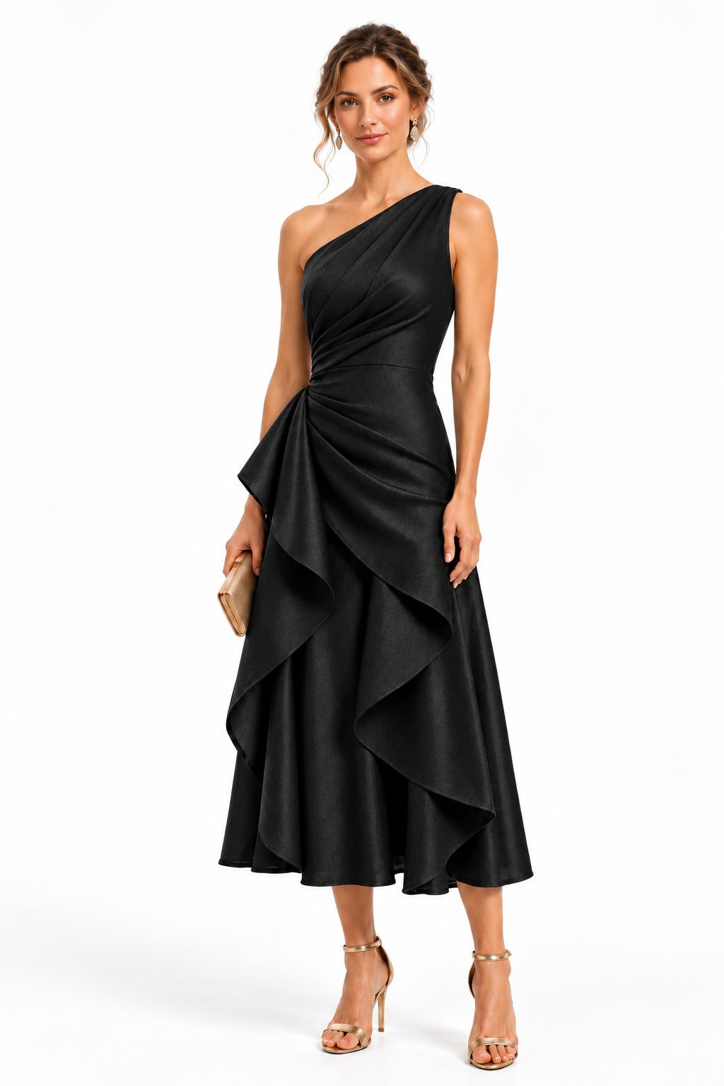 A-Line Tea Length Polyester Mother of the Bride Dress CM0517