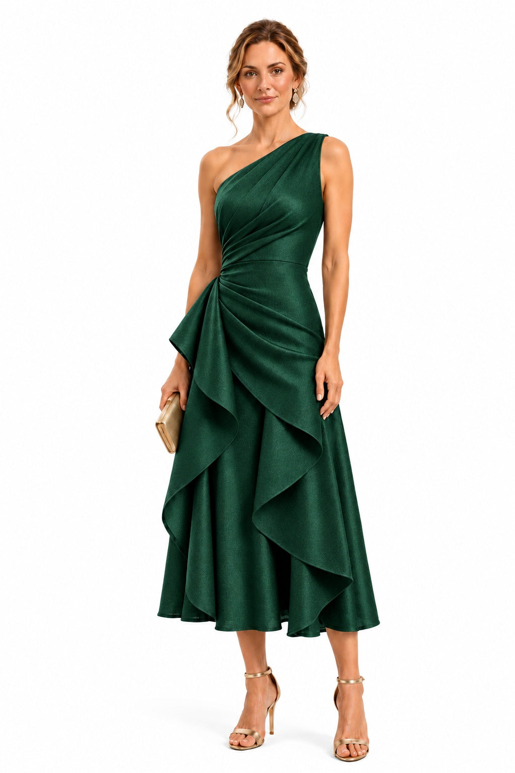 A-Line Tea Length Polyester Mother of the Bride Dress CM0517