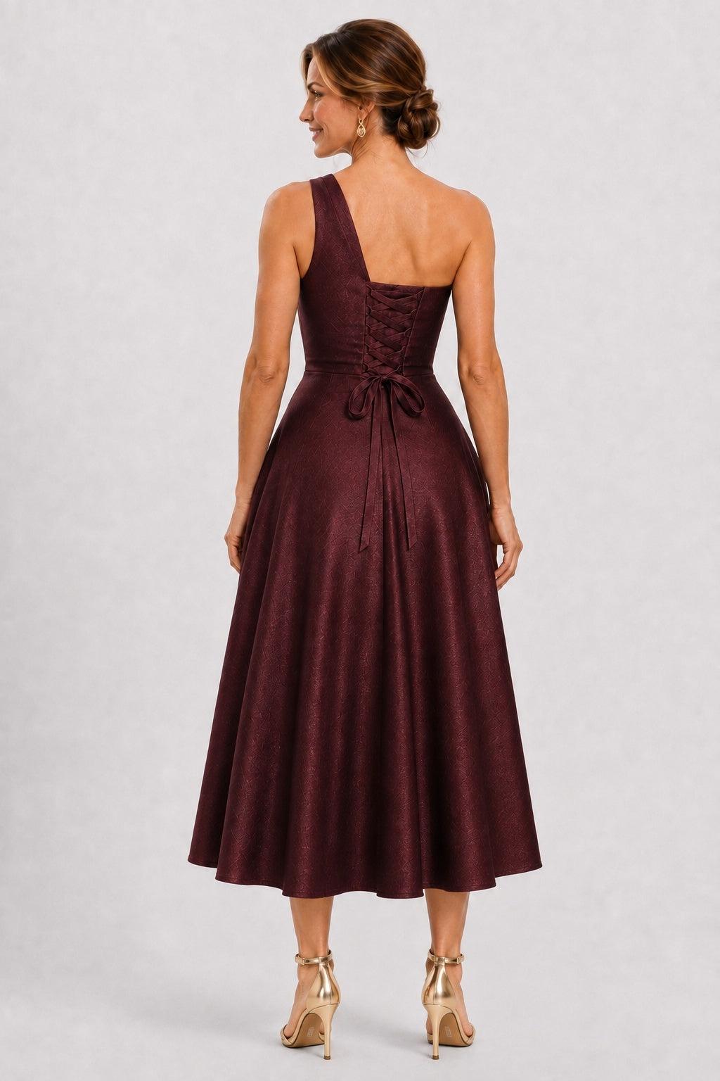 A-Line Tea Length Polyester Mother of the Bride Dress CM0517