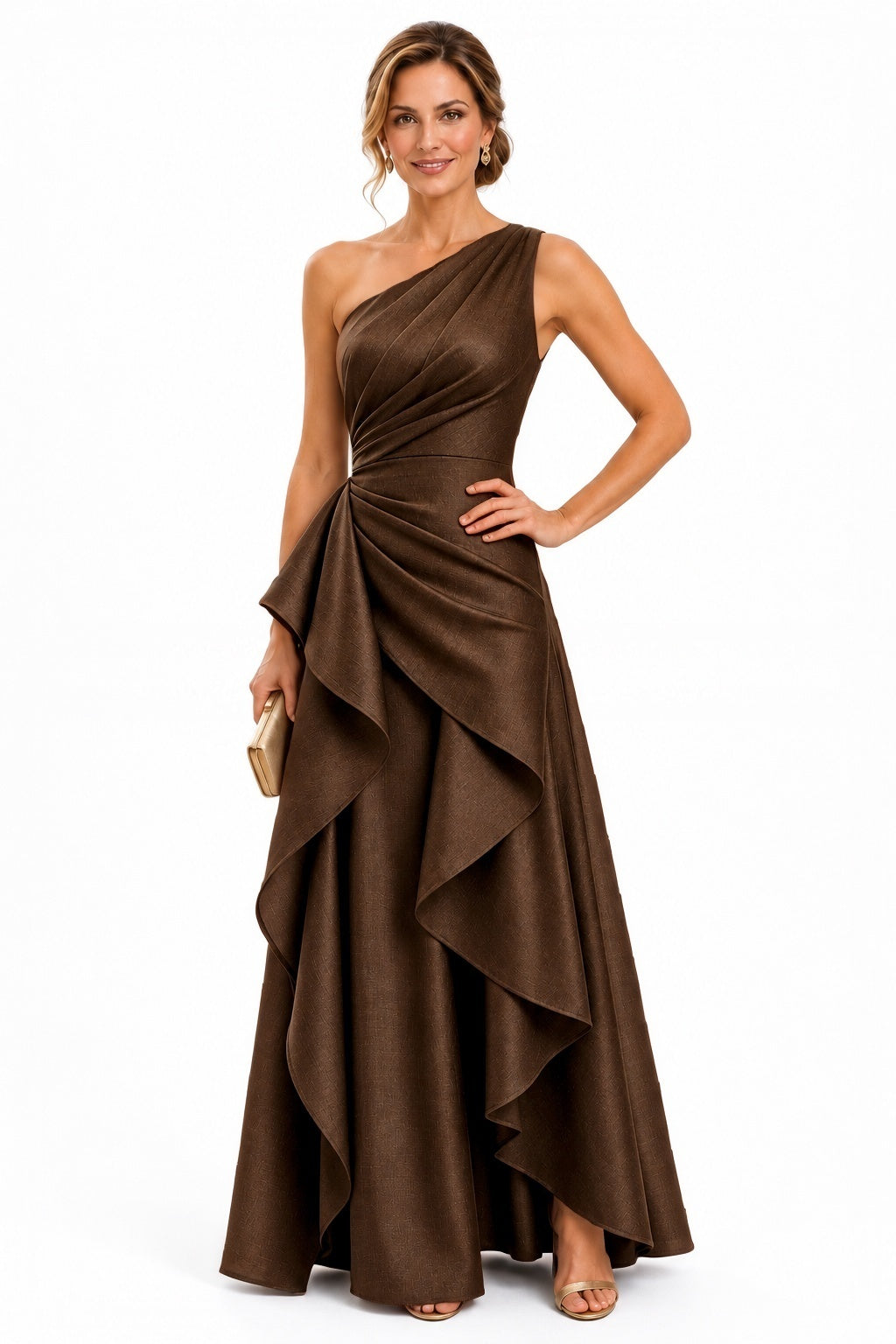 A-Line Floor Length Polyester Mother of the Bride Dress CM0518