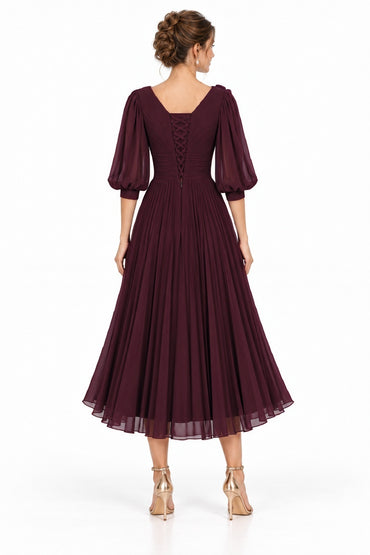 A-Line Tea Length Chiffon Mother of the Bride Dress CM0520
