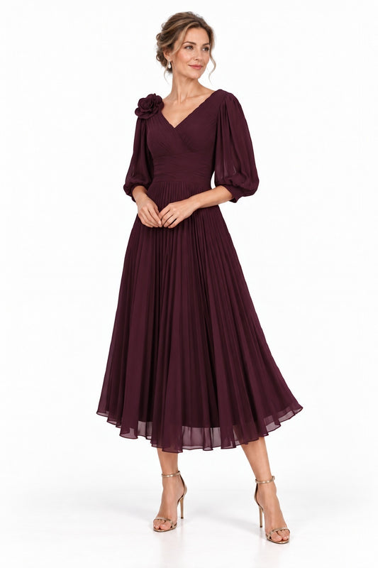A-Line Tea Length Chiffon Mother of the Bride Dress CM0520