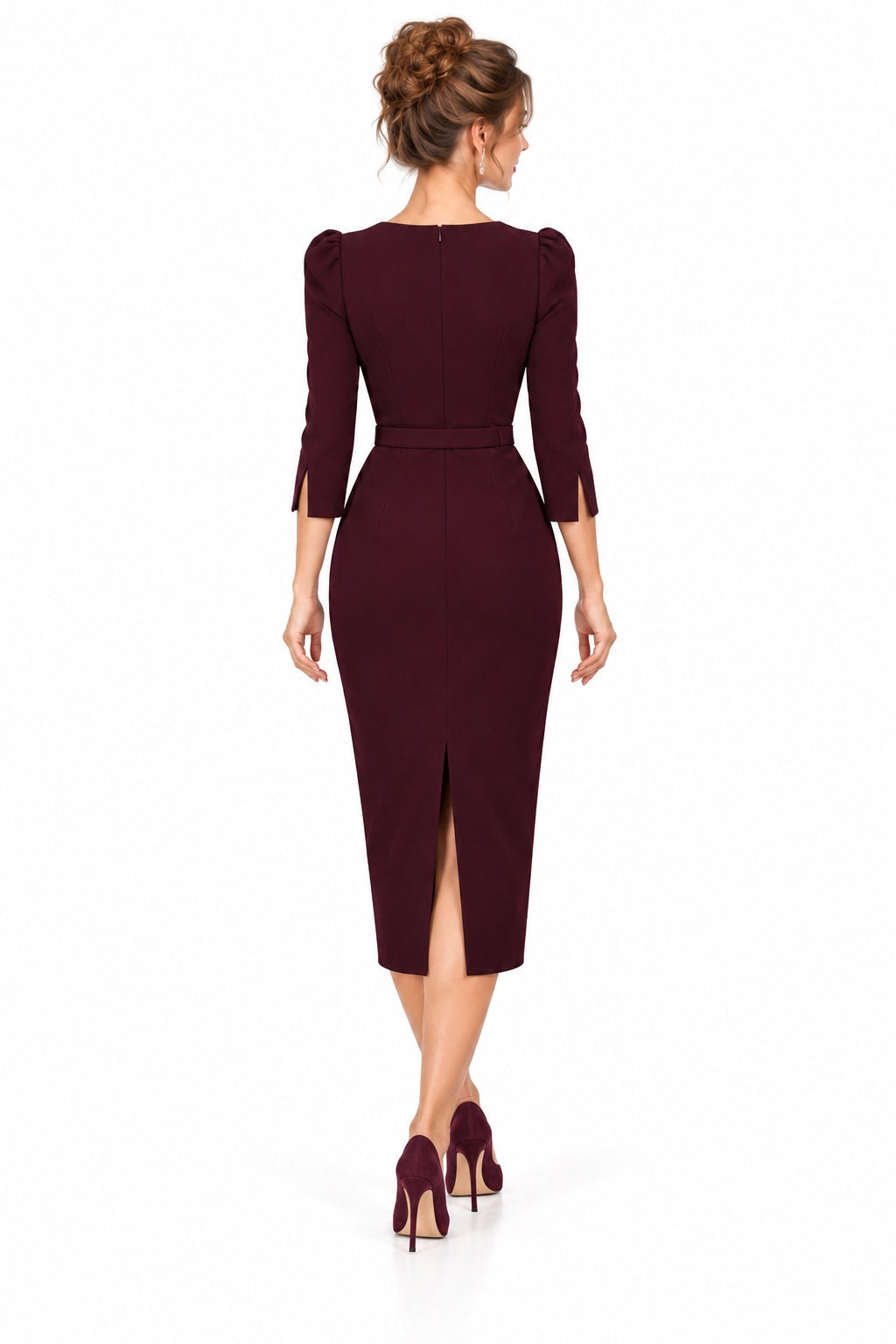 Sheath-Column Tea Length Elastic Cloth Mother of the Bride Dress CM0523