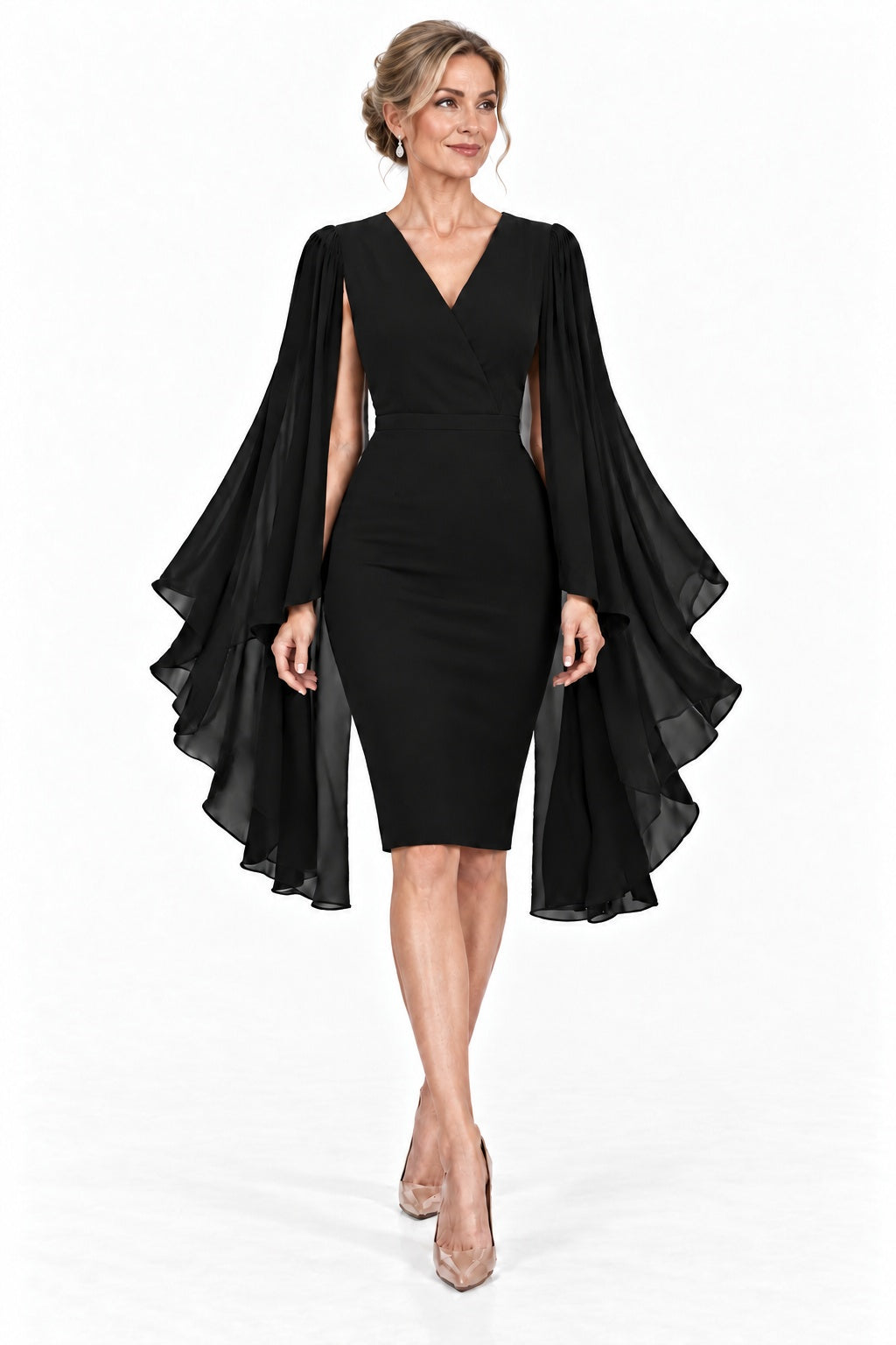 Sheath-Column Knee Length Elastic Cloth Mother of the Bride Dress CM0524